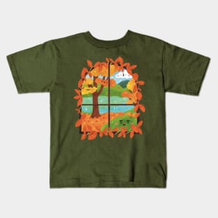 Fall Window Kids T-Shirt